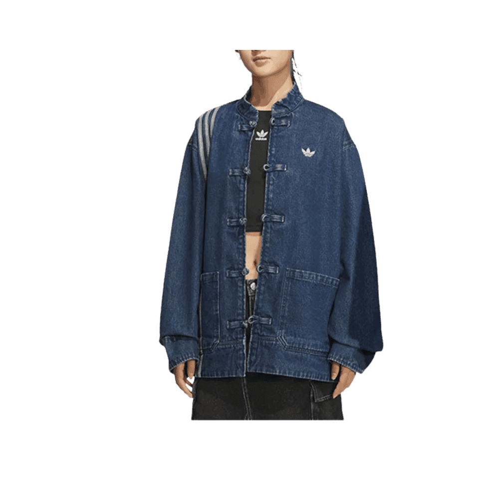 adidas CTT Oversized Chinese Track Top 3.0 Jacket Medium Blue Denim - HypeFly India View 4