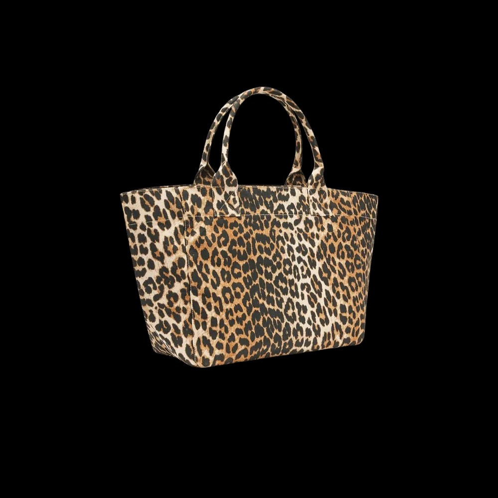 Ganni Leopard Medium Tote Bag - HypeFly India View 3
