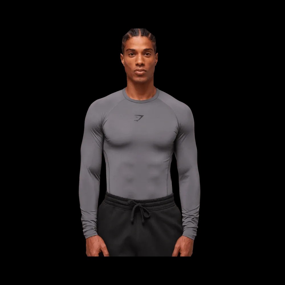 Gymshark Element Baselayer Long Sleeve T-Shirt Dark Grey - HypeFly India View 1