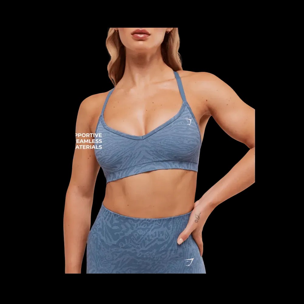 Gymshark Adapt Animal Seamless Sports Bra Worn Blue/Peri Blue - HypeFly India View 5