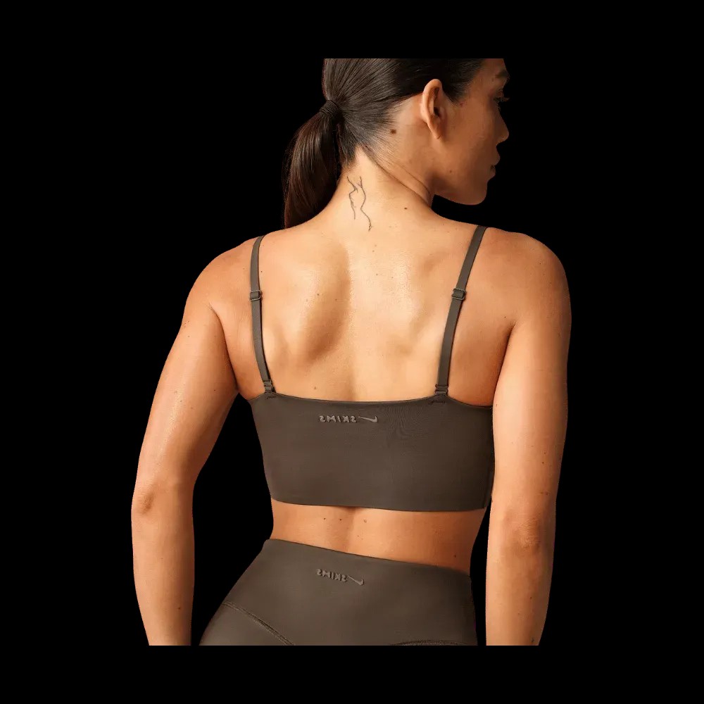 Nike X Skims Matte Women's Cami Longline Bra Dark Sepia - HypeFly India View 5