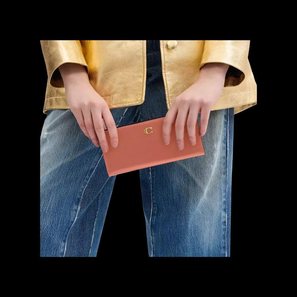 Coach Essential Slim Wallet Dark Peach - HypeFly India View 4