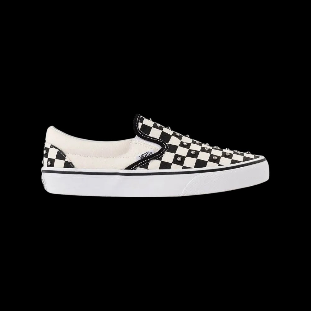 Vans Classic Slip-On Checkerboard Shoe Black And White - HypeFly India View 1