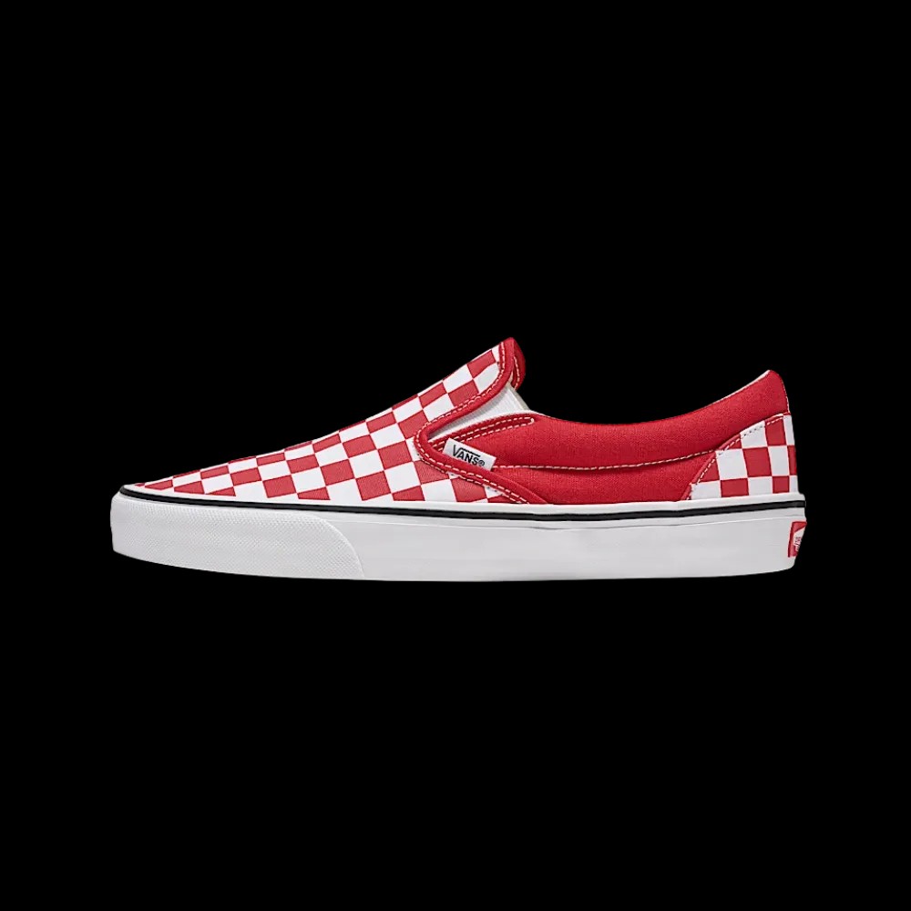 Vans Classic Slip-On Checkerboard Shoe Chili Pepper Red  - HypeFly India View 2