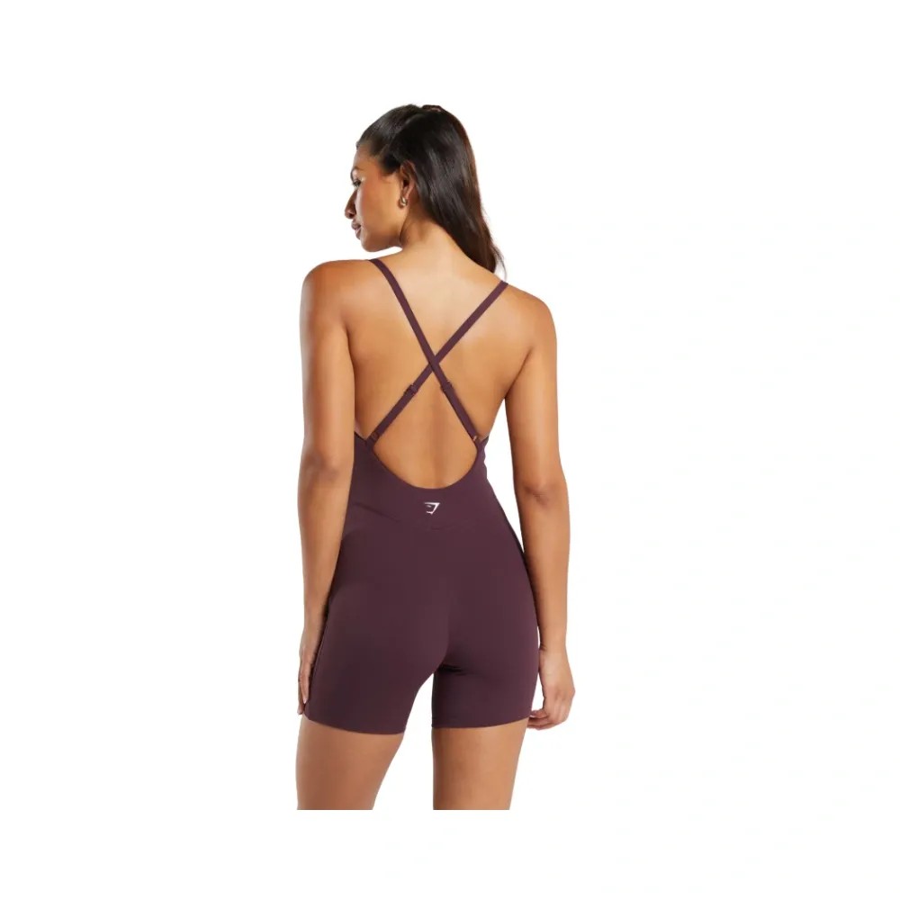 Gymshark Strappy All In One Bodysuit Depth Purple - HypeFly India View 4