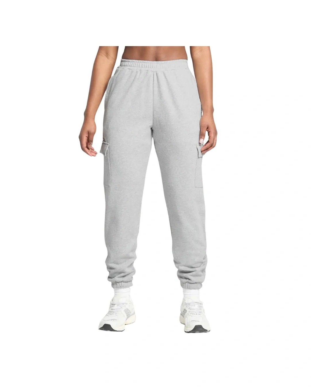 Gymshark Fleece Cargo Joggers Light Grey Coral Marl - HypeFly India View 1