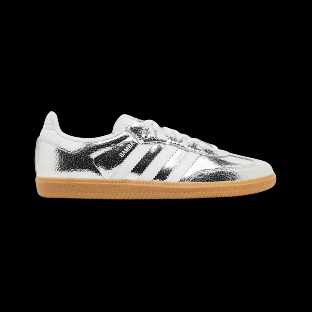 Samba OG 'Silver Metallic Cracked Leather' - HypeFly India View 1