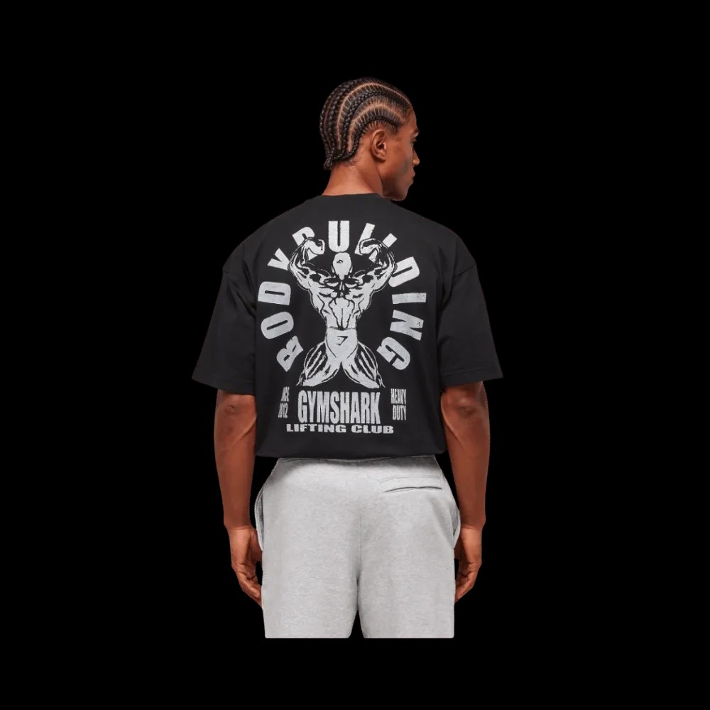Gymshark Lifting Club Flex T-Shirt Oversized Fit Black - HypeFly India View 4