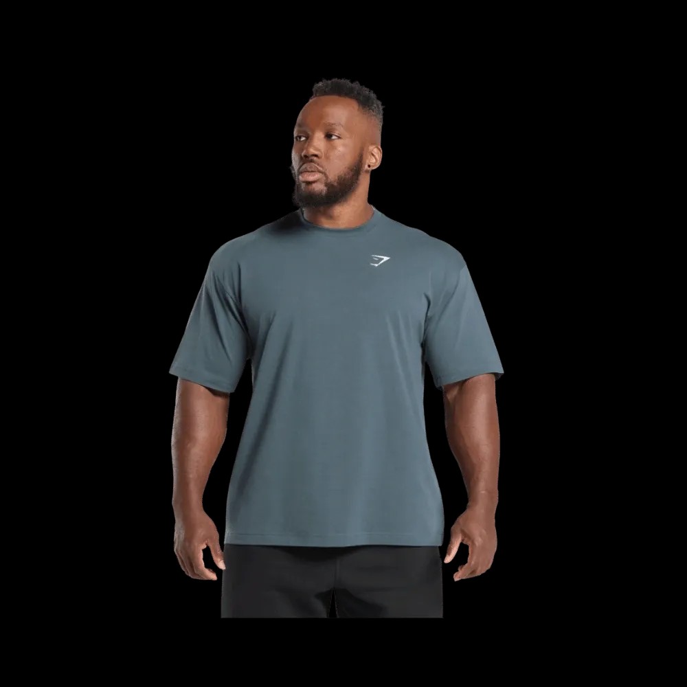 Gymshark Essential Oversized T-Shirt Titanium Blue - HypeFly India View 4