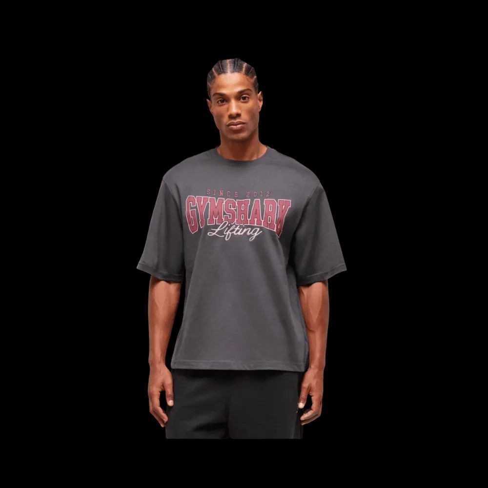 Gymshark Lifting Essentials T-Shirt Oversized Fit Onyx Grey - HypeFly India View 1