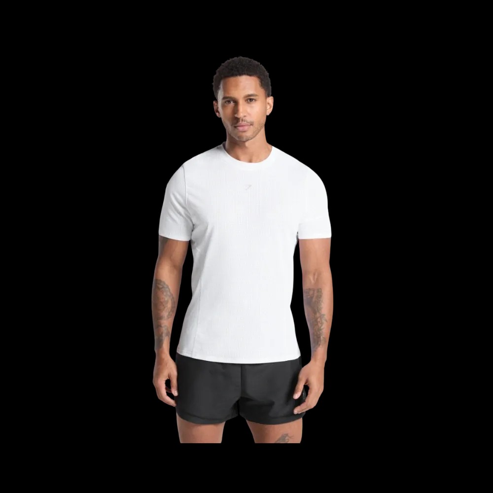 Gymshark Running T Shirt Slim Fit White - HypeFly India View 1
