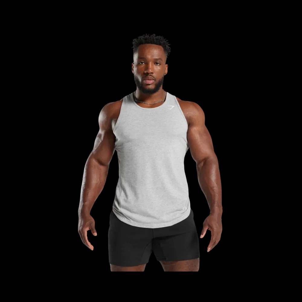 Gymshark Critical Tank Slim Fit Light Grey Marl - HypeFly India View 1