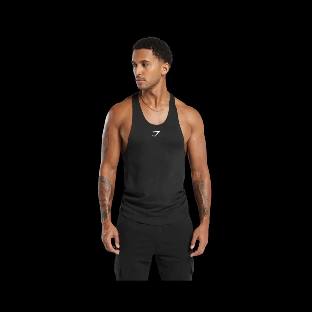 Gymshark React Stringer Slim Fit Black - HypeFly India View 1
