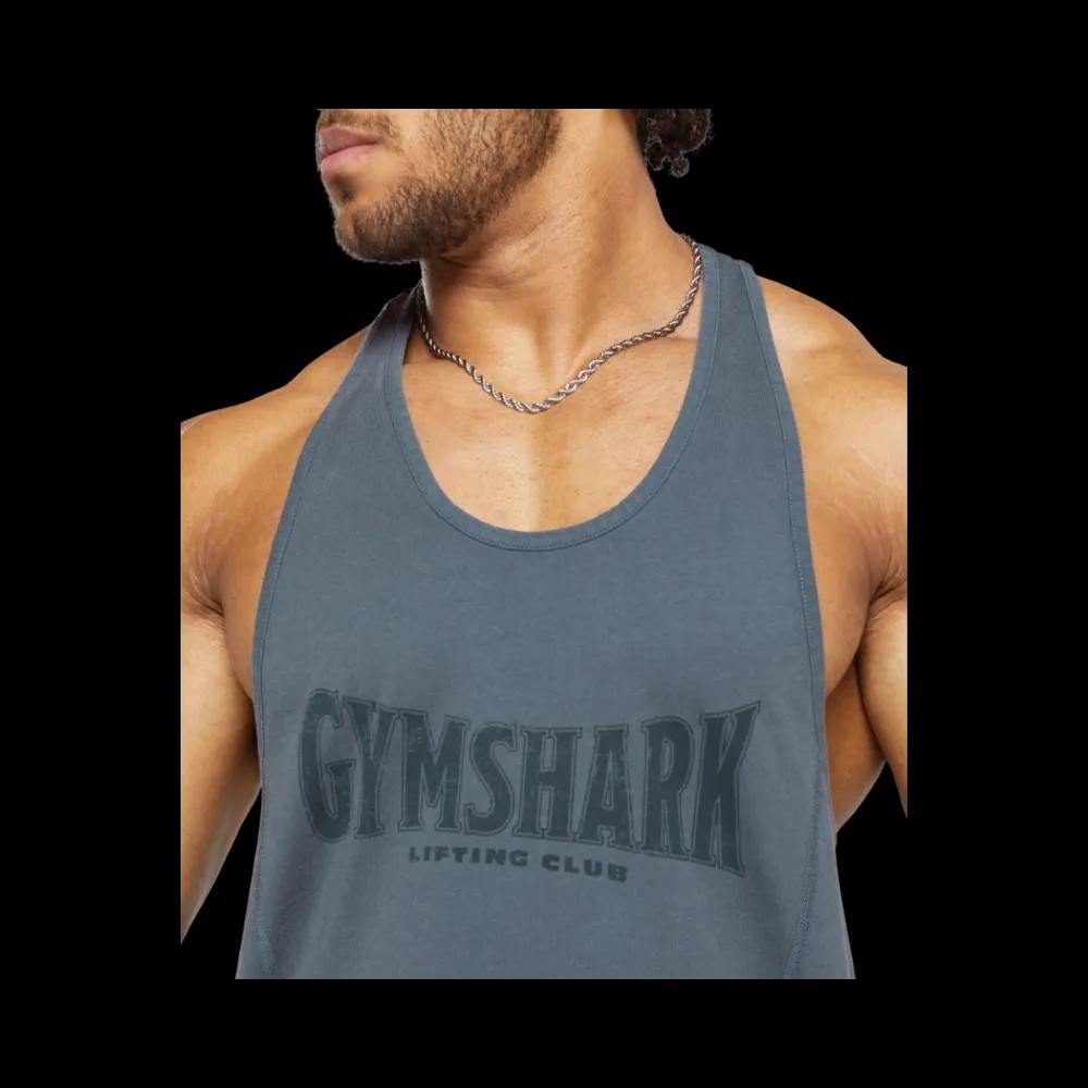 Gymshark Heritage Washed Stringer Titanium Blue - HypeFly India View 5
