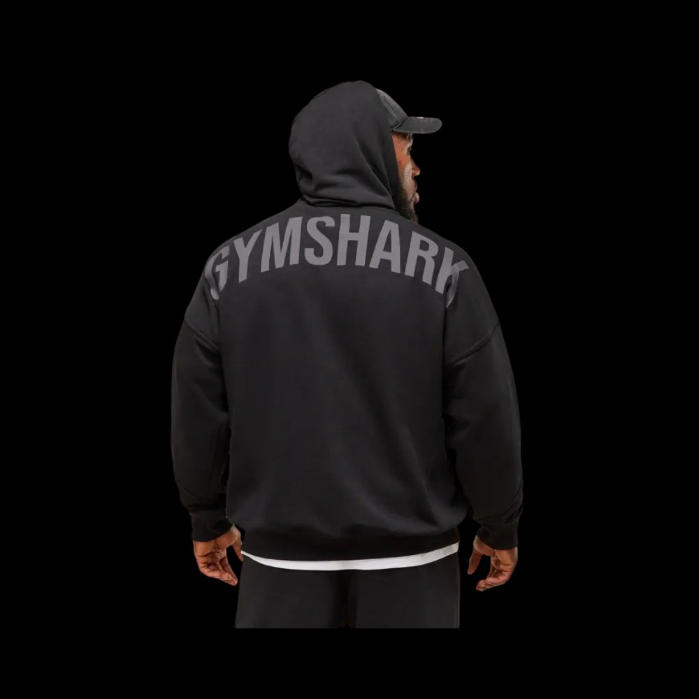 Gymshark Power Zip Up Hoodie Oversized Fit Black - HypeFly India View 3
