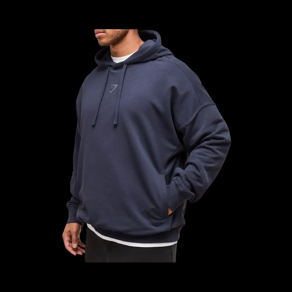 Gymshark Power Hoodie Oversized Fit Heavy Blue - HypeFly India View 4
