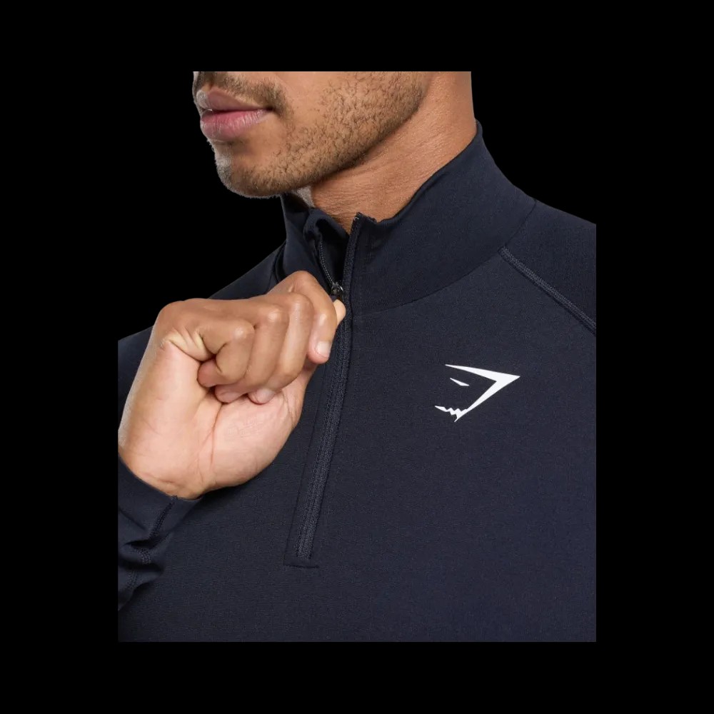 Gymshark Vital Seamless 1/4 Zip Slim Fit Navy/Heavy Blue - HypeFly India View 5