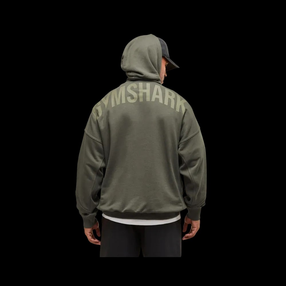 Gymshark Power Hoodie Oversized Fit Strength Green - HypeFly India View 2