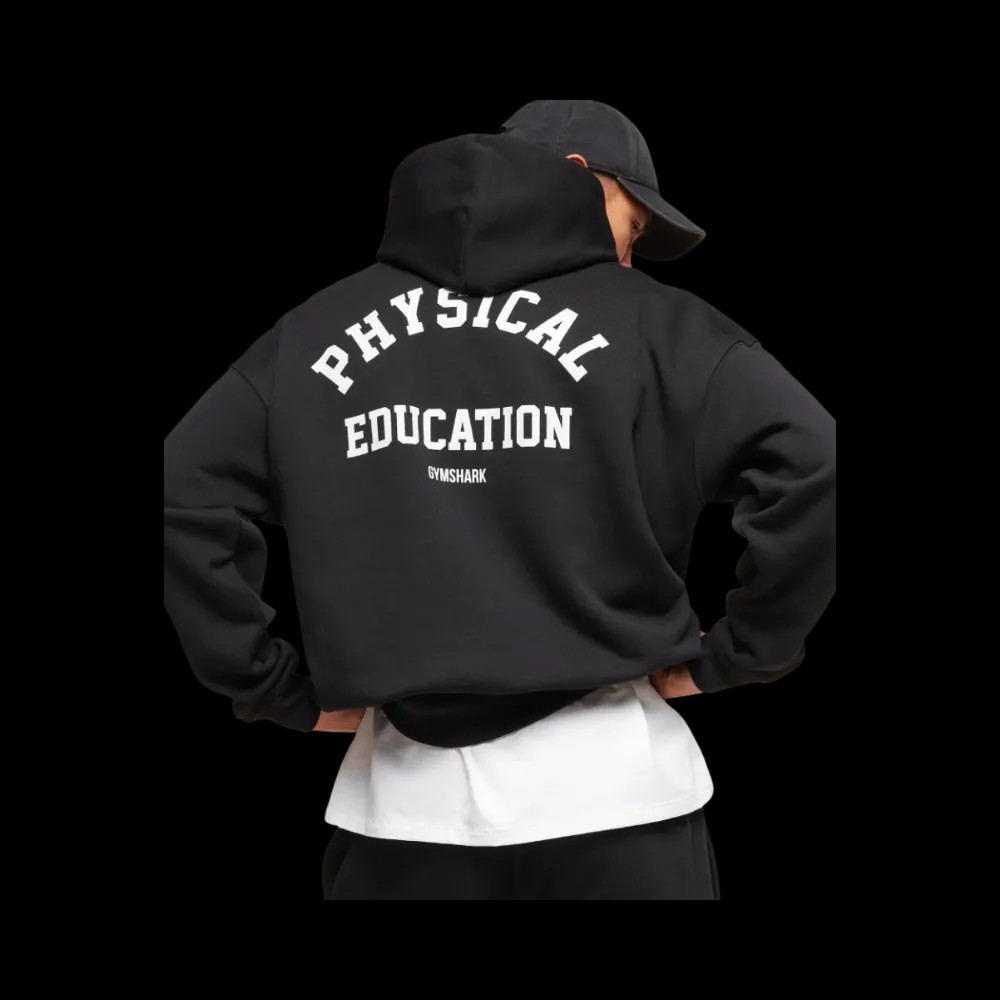 Gymshark Phys Ed Hoodie Oversized Fit Black - HypeFly India View 4
