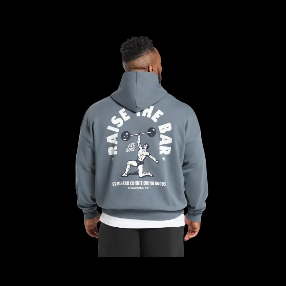 Gymshark Raise the Bar Hoodie Extreme Oversized Fit Iron Blue - HypeFly India View 3