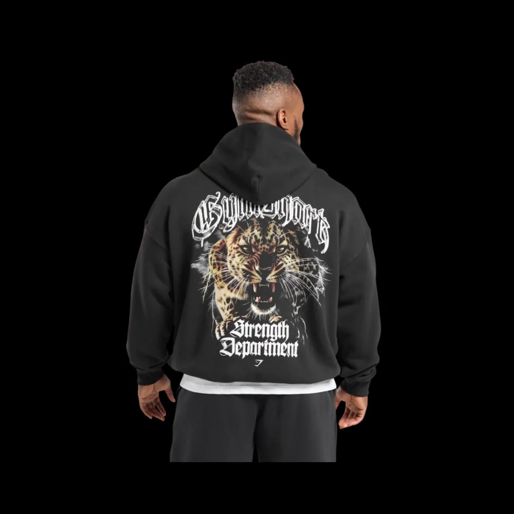 Gymshark Strength Department Animal Oversized Hoodie Black - HypeFly India View 1