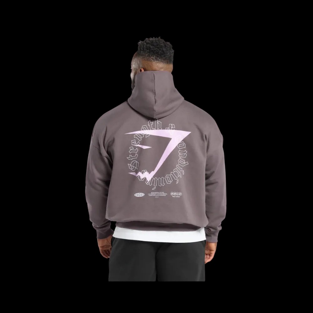 Gymshark Strength + Conditioning Hoodie Oversized Fit Brushed Purple - HypeFly India View 1