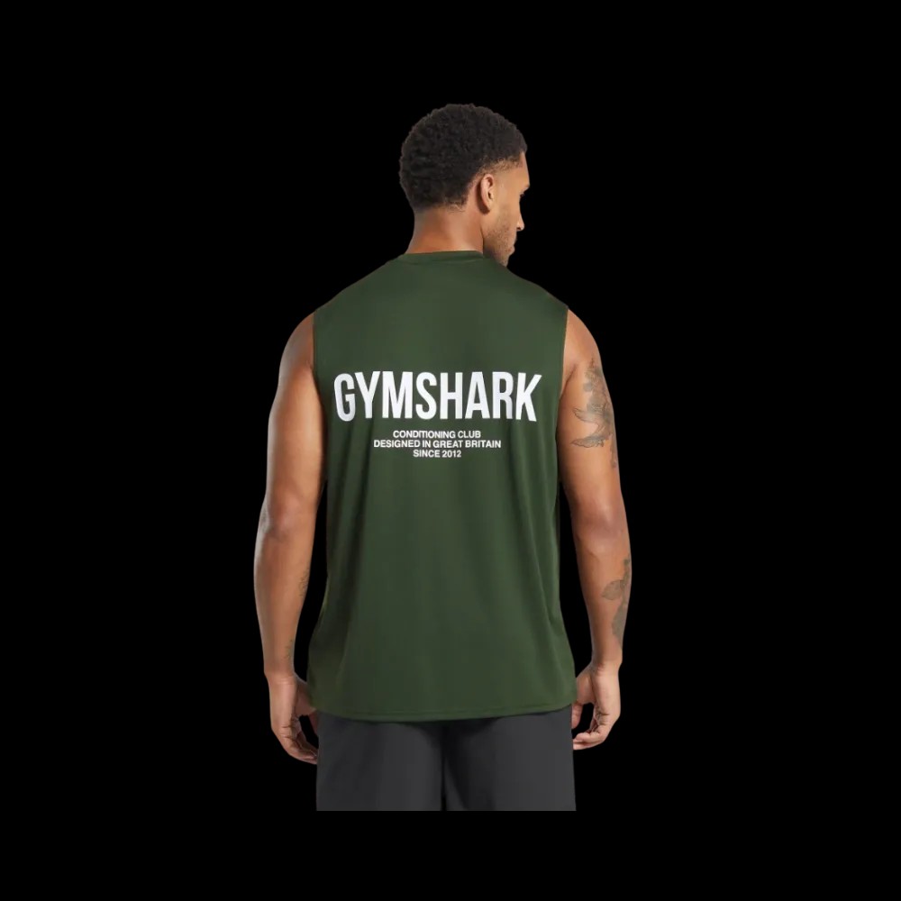 Gymshark Conditioning Club Tank Oversized Fit Trail Green - HypeFly India View 5