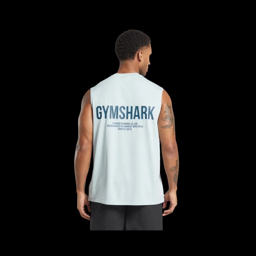 Gymshark Conditioning Club Tank Oversized Fit Cool Blue - HypeFly India View 1