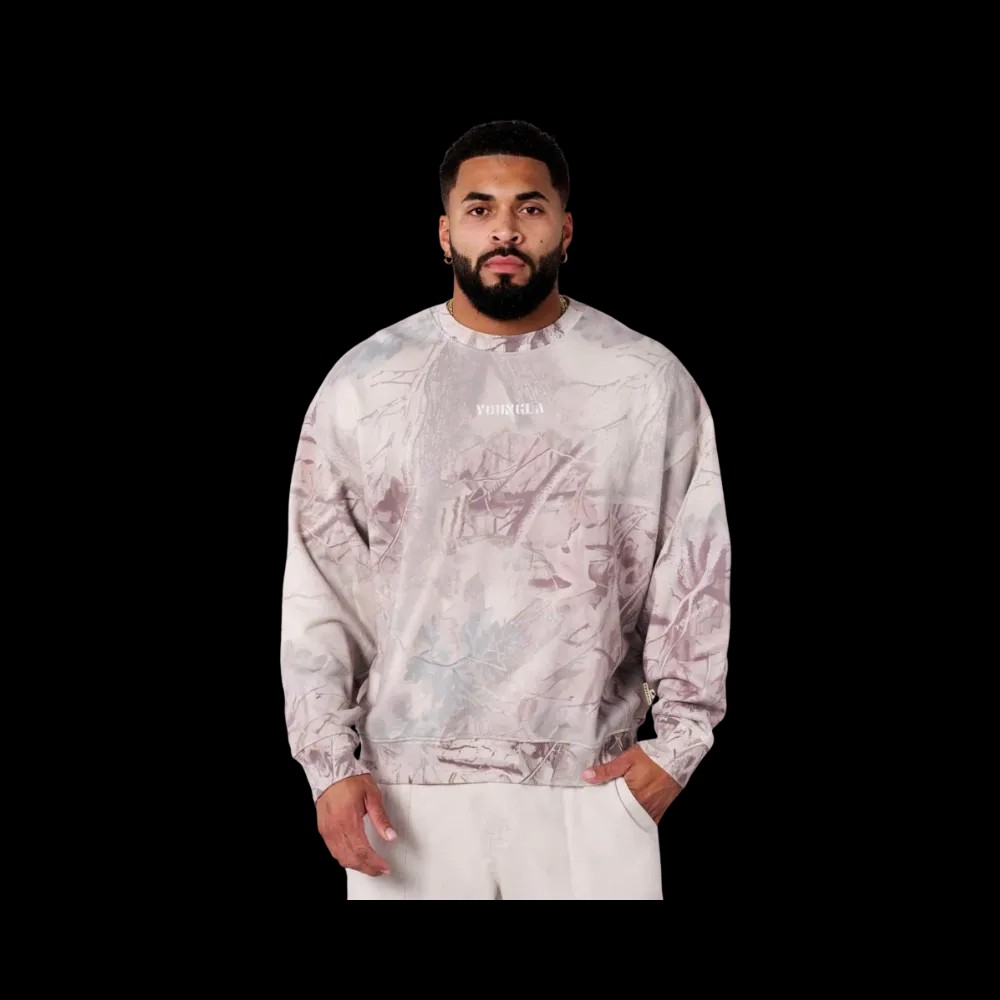 YoungLA Tree Camo Collection Crewnecks Desert Tan Tree Camo - HypeFly India View 1