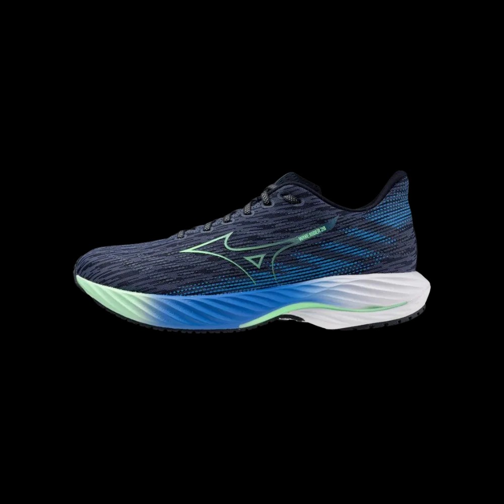 Mizuno Wave Rider 28 Vintage Indigo-Neo Mint - HypeFly India View 3