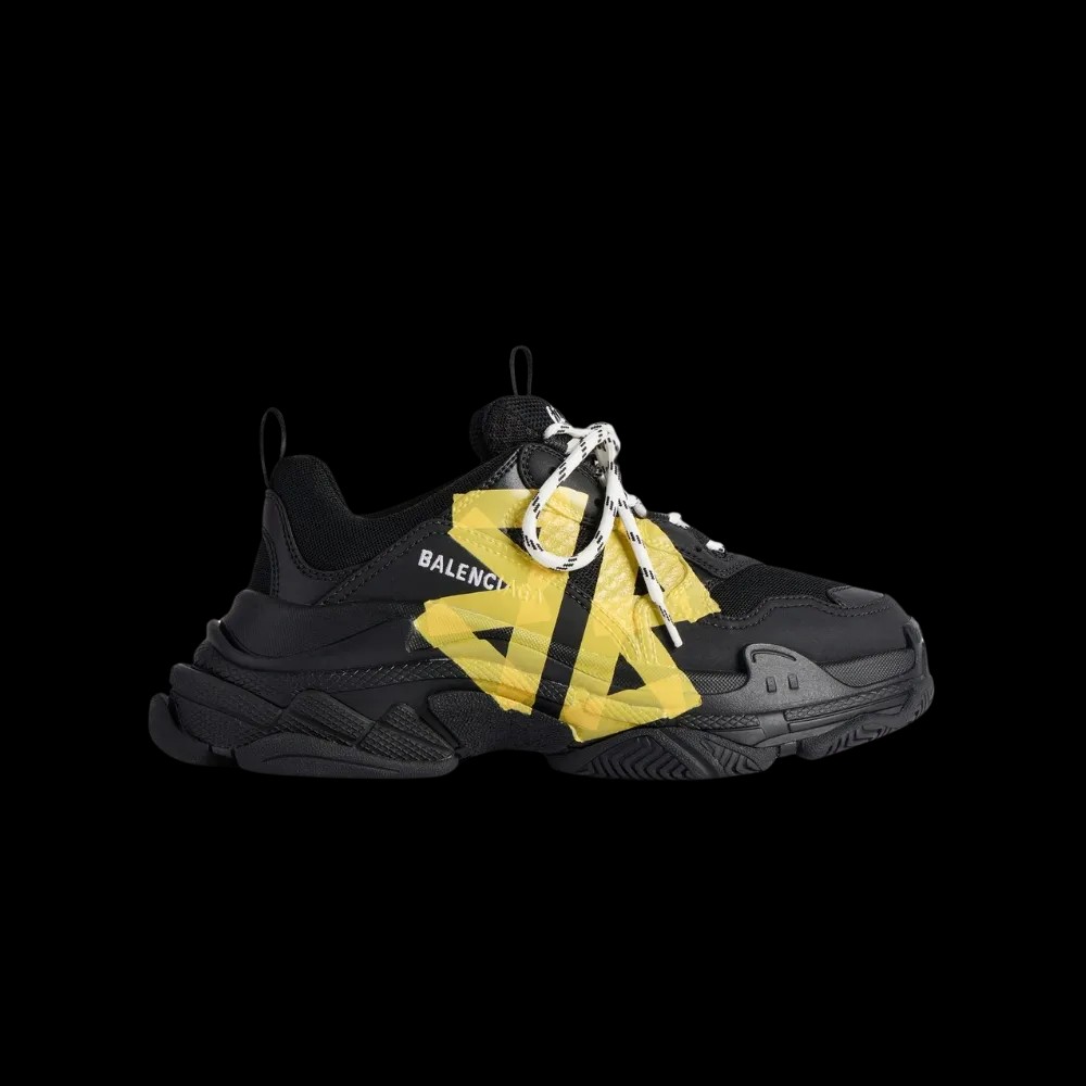 Balenciaga Triple S Tape Sneaker In Black - HypeFly India View 1