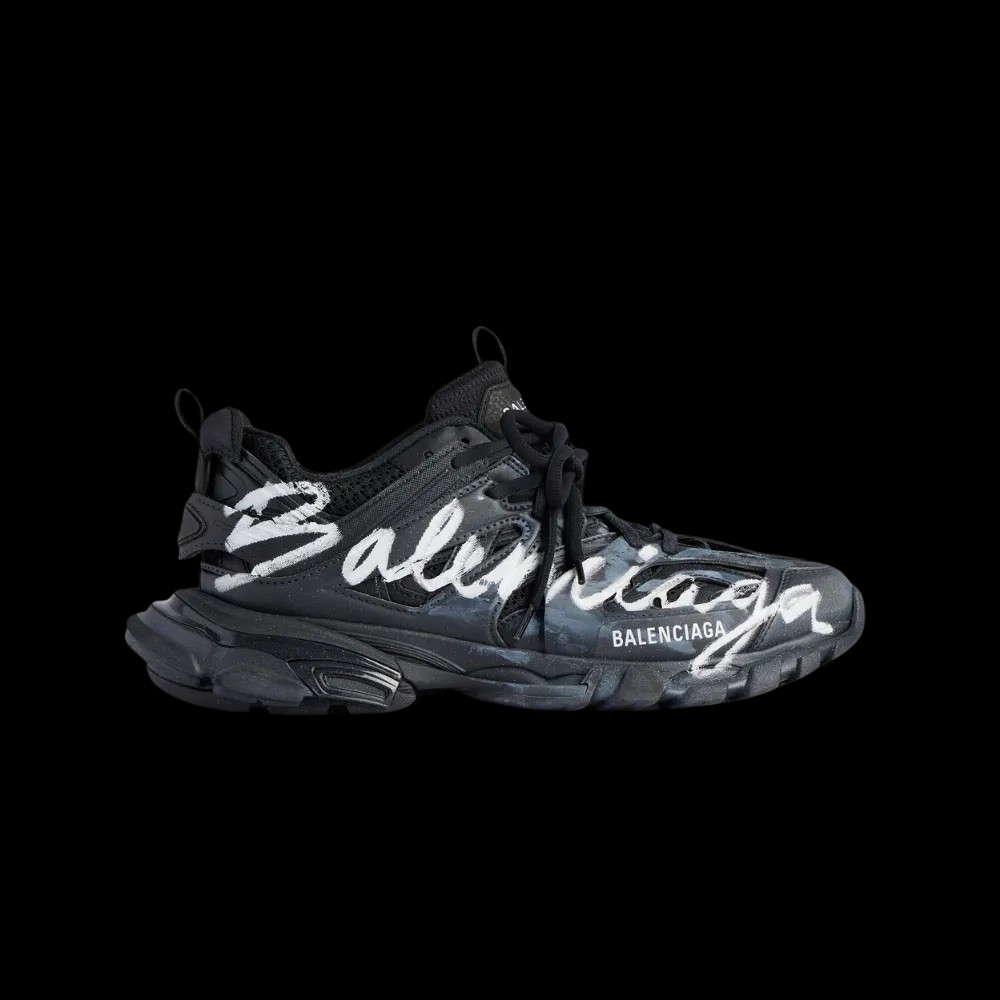 Balenciaga Track Signature Sneaker In Black - HypeFly India View 1