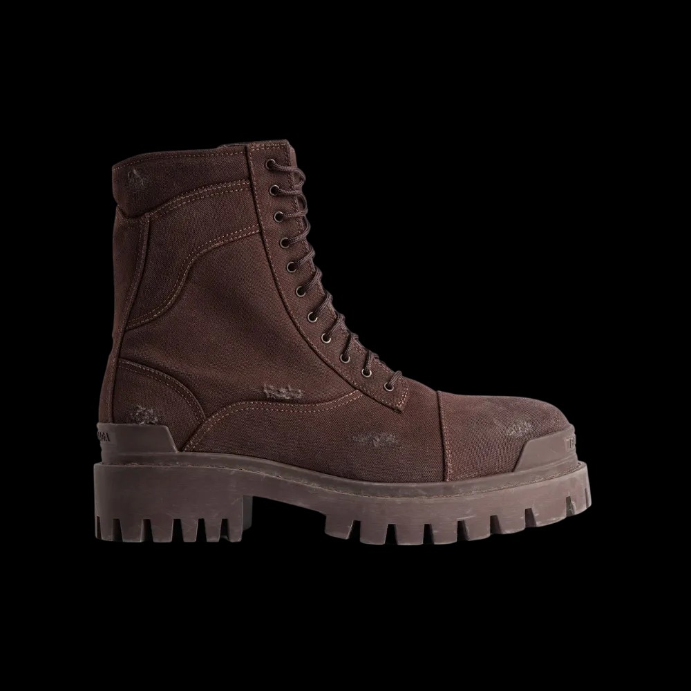 Balenciaga Combat Strike Boot In Dark Brown - HypeFly India View 1