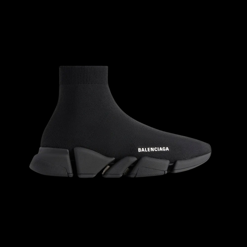 Balenciaga Speed 2.0 Recycled Knit Sneaker in Black - HypeFly India View 1