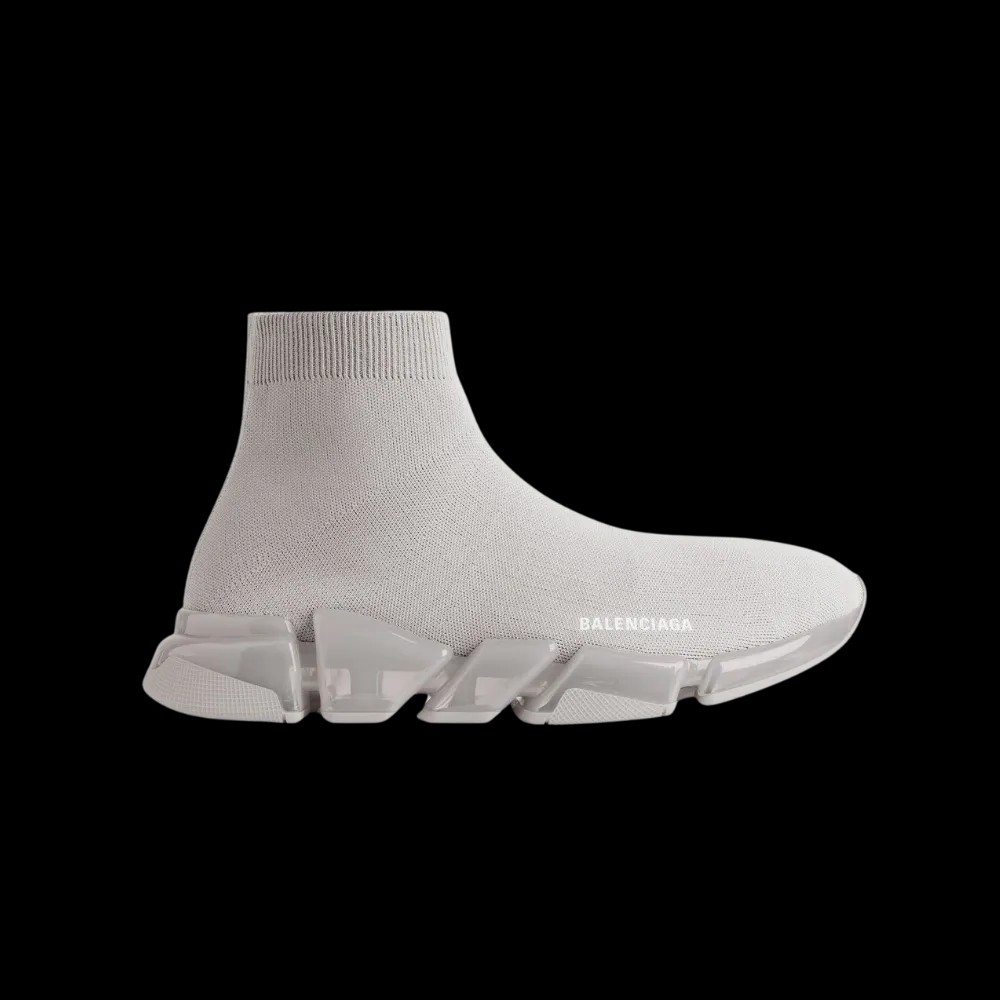 Balenciaga Speed 2.0 Full Clear Sole Recycled Knit Sneaker In Grey - HypeFly India View 1