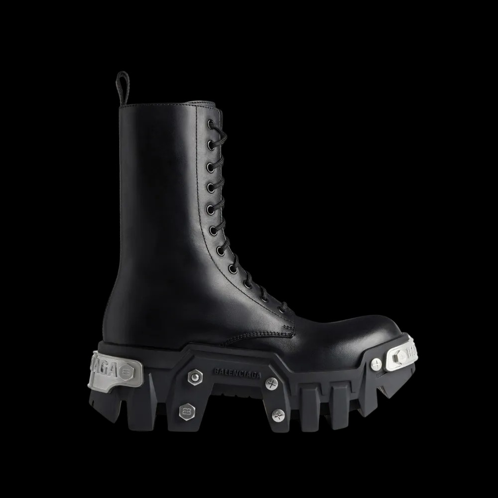 Balenciaga Bulldozer Lace-Up Boot In Black - HypeFly India View 1