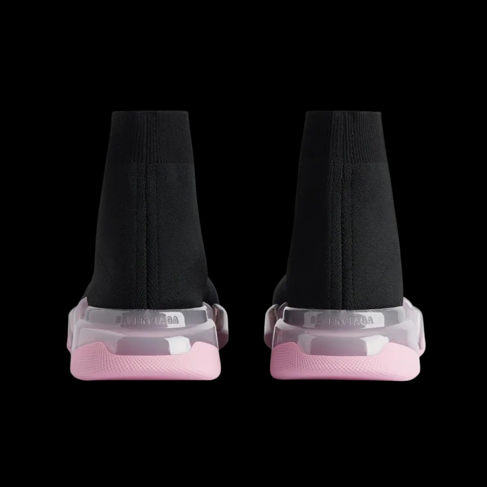 Balenciaga Speed 2.0 Full Clear Sole Recycled Knit Sneaker In Rose - HypeFly India View 2