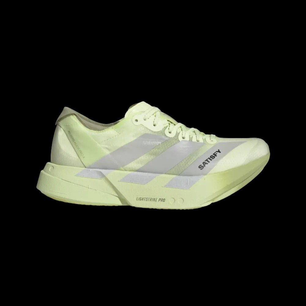 Satisfy x Adidas Adizero Adios Pro 4 'Tent Green' - HypeFly India View 1