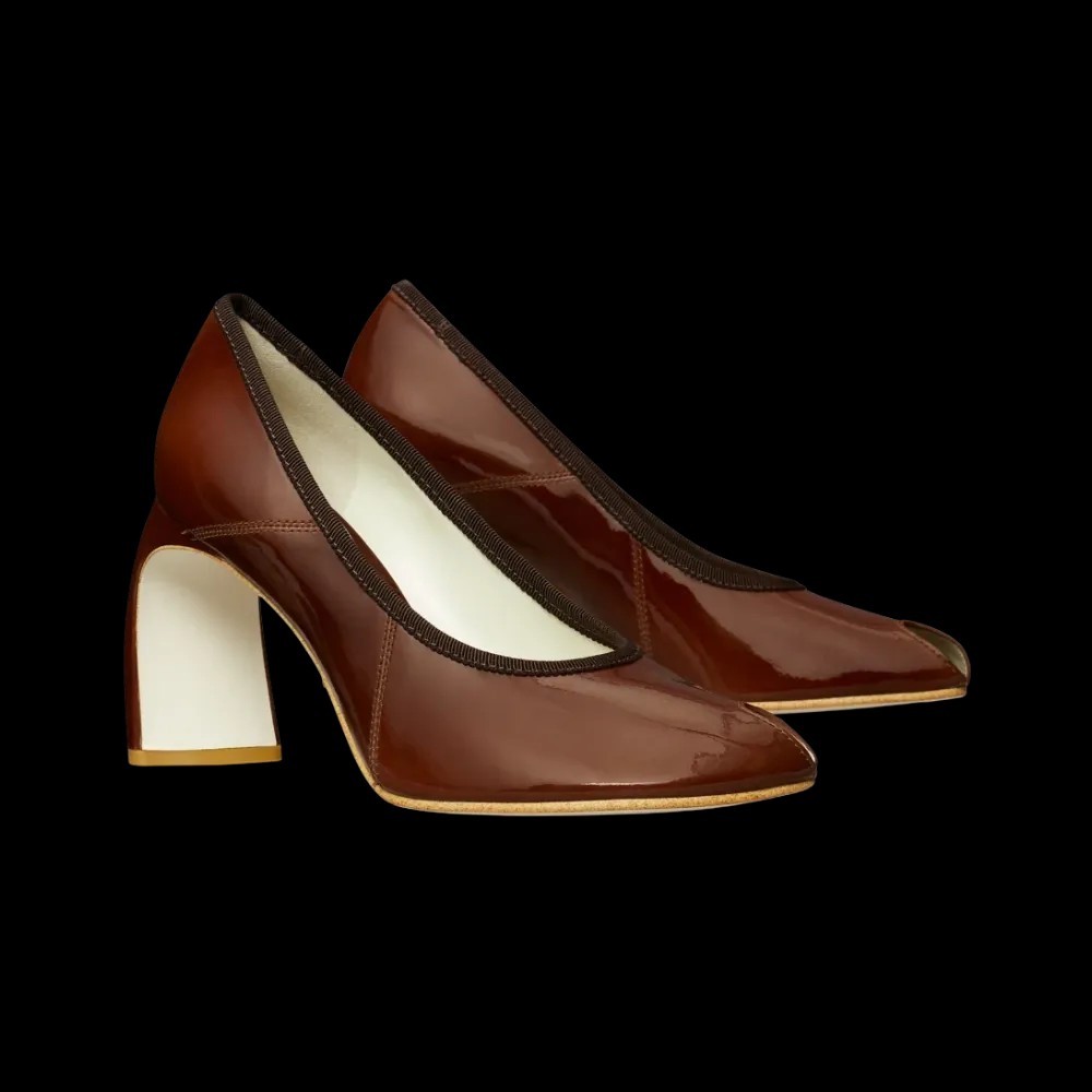 Tory Burch Peep-Toe Pump Russet brown - HypeFly India View 3