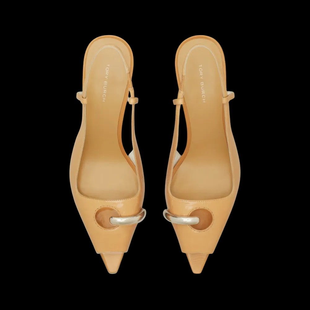 Tory Burch Pierced Peep-Toe Slingback Gold - HypeFly India View 4