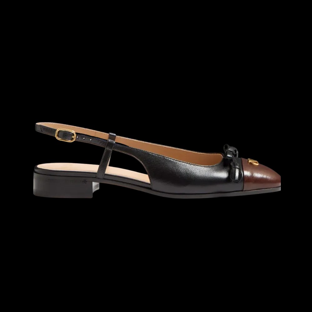 Valentino Valet Du Roi Kid Slingback Ballerina 25mm Black - HypeFly India View 1