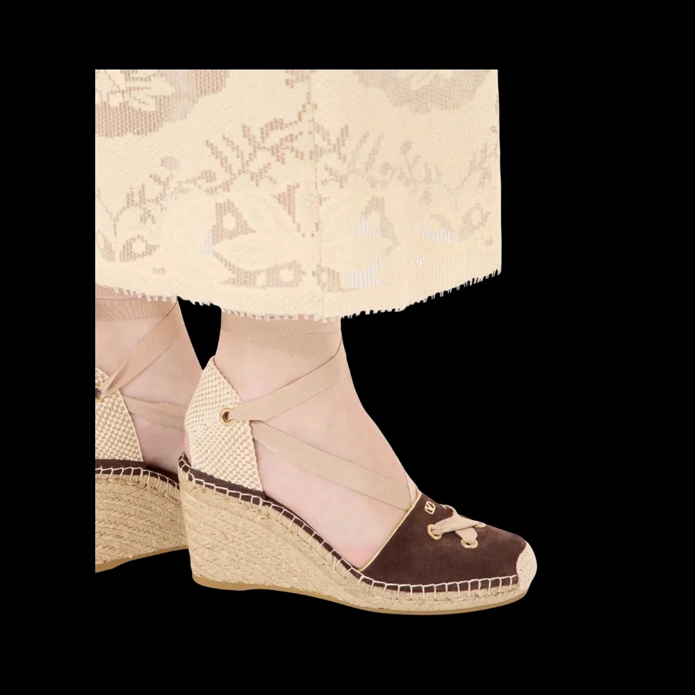 Valentino Resort Wedge In Split Leather 75mm Ebony - HypeFly India View 4