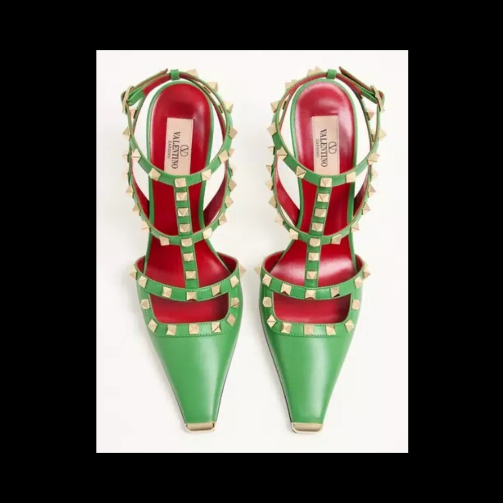 Valentino Rockstud Kidskin Pumps 100mm Light Green - HypeFly India View 2