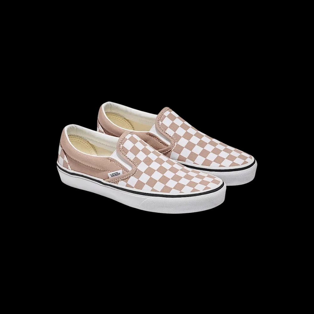 Vans Classic Slip-On Checkerboard Shoe Warm Taupe Brown - HypeFly India View 5