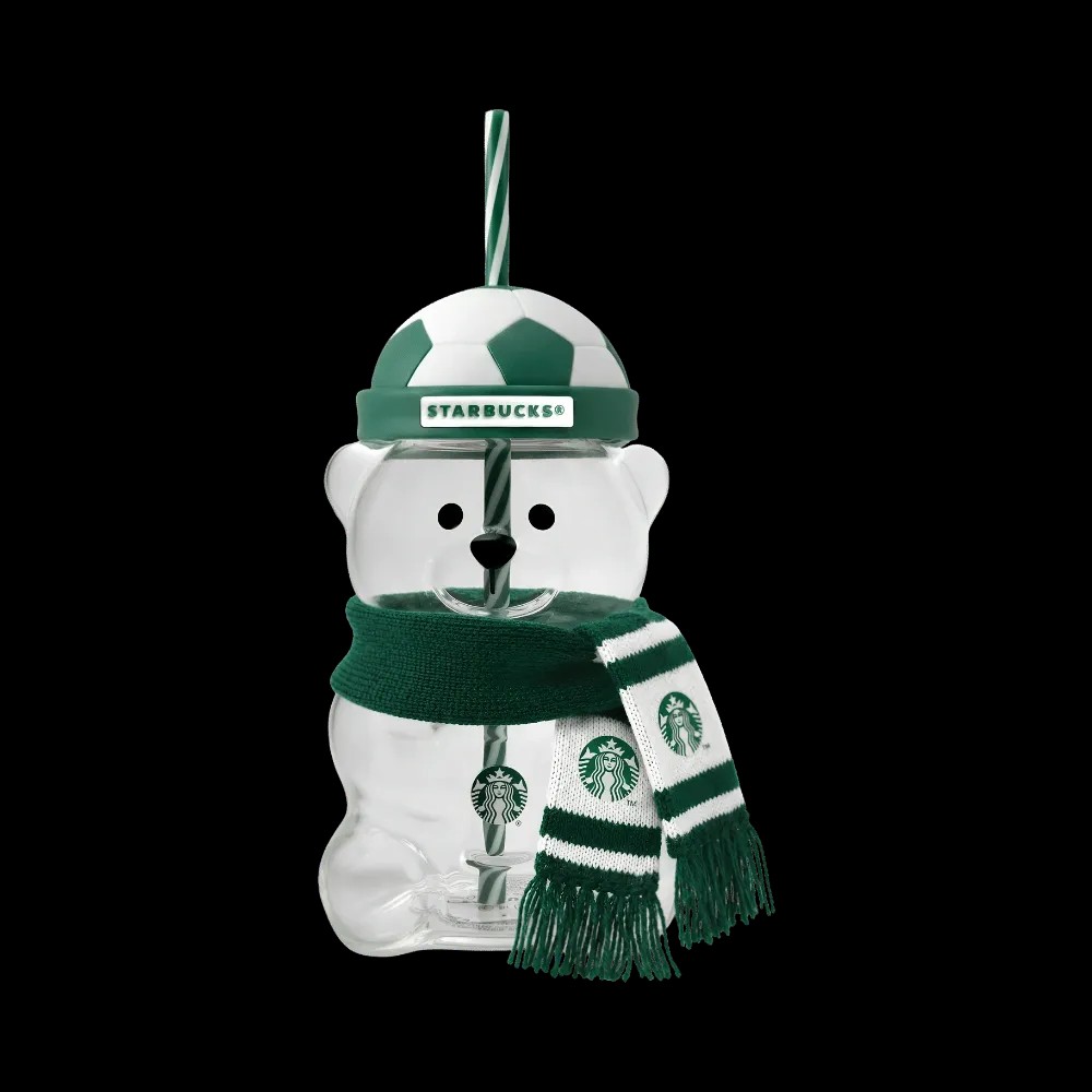 Starbucks x FIFA World Cup 2026 Bearista Bear Football Cap Glass Cup - HypeFly India View 1