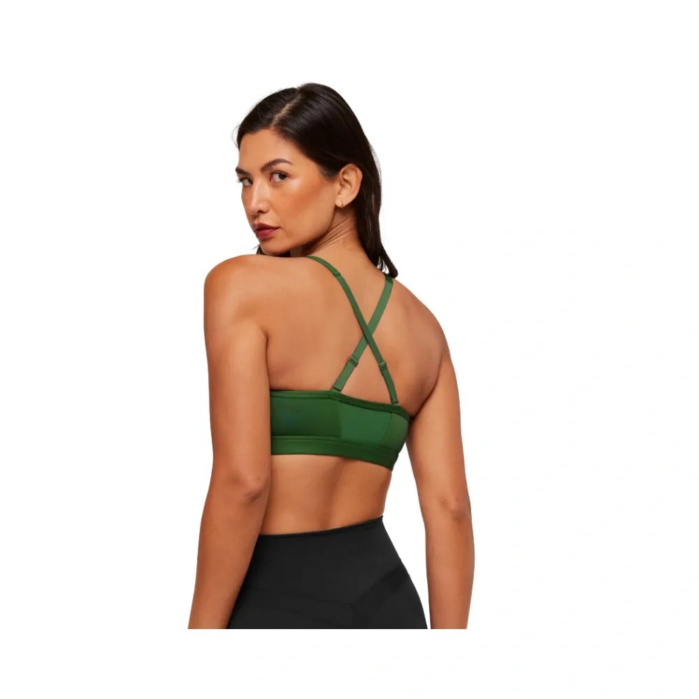 Gymshark Ruched Sports Bra - Medium Support Athletic Green - HypeFly India View 2