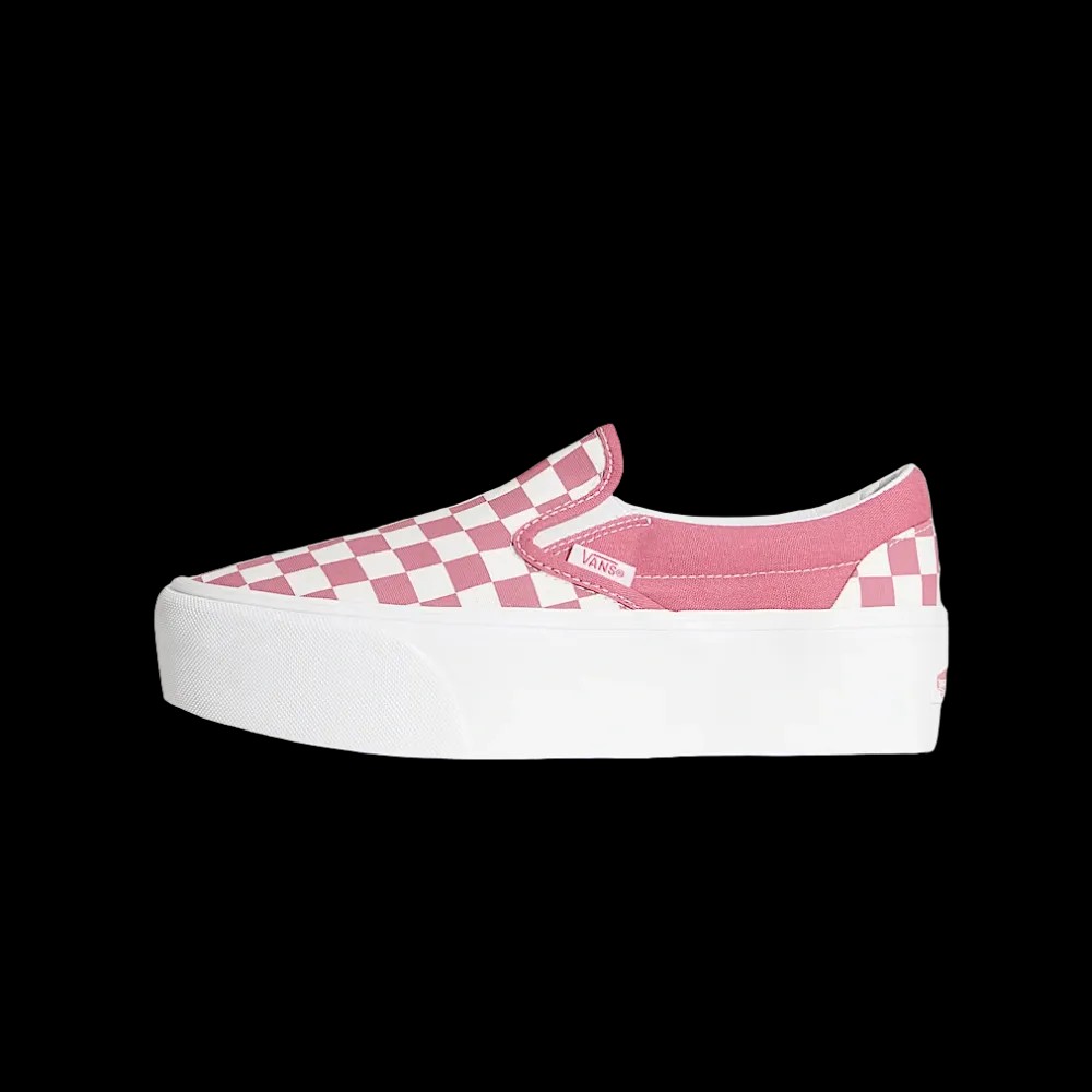 Vans Classic Slip-On Checkerboard Platform Shoe Mauvewood Pink - HypeFly India View 2