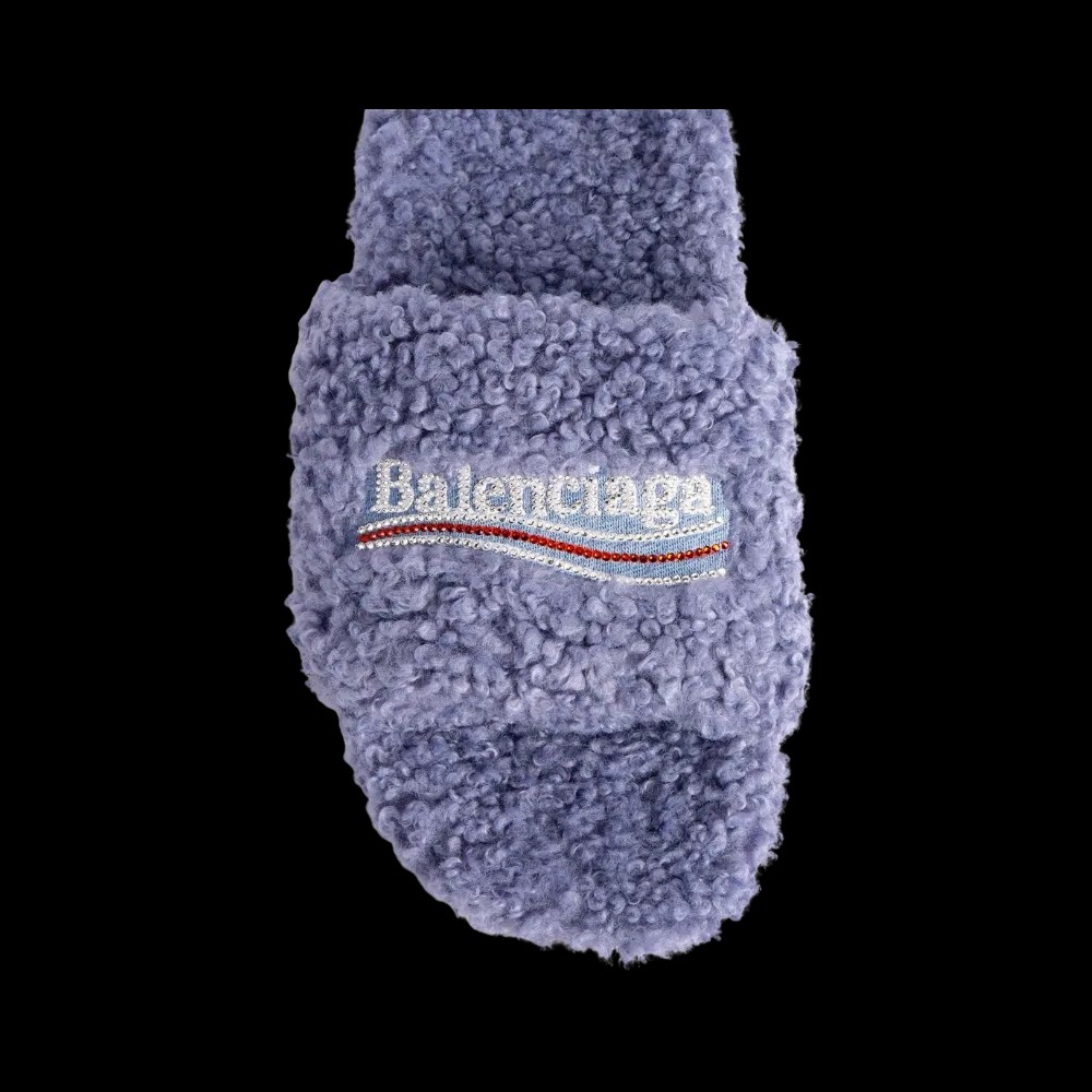 Balenciaga Furry Open Mule In Hortensia - HypeFly India View 4