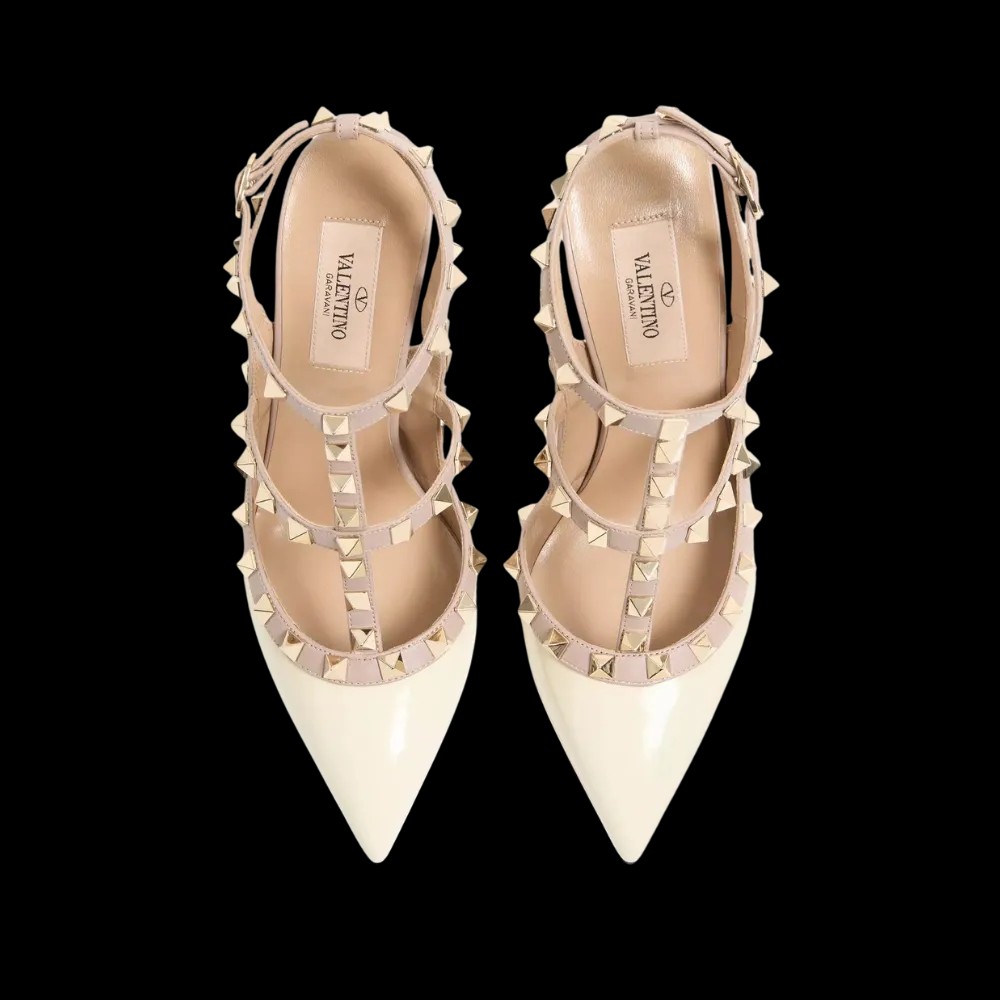 Valentino Patent Rockstud Caged Pump 100mm Poudre - HypeFly India View 2