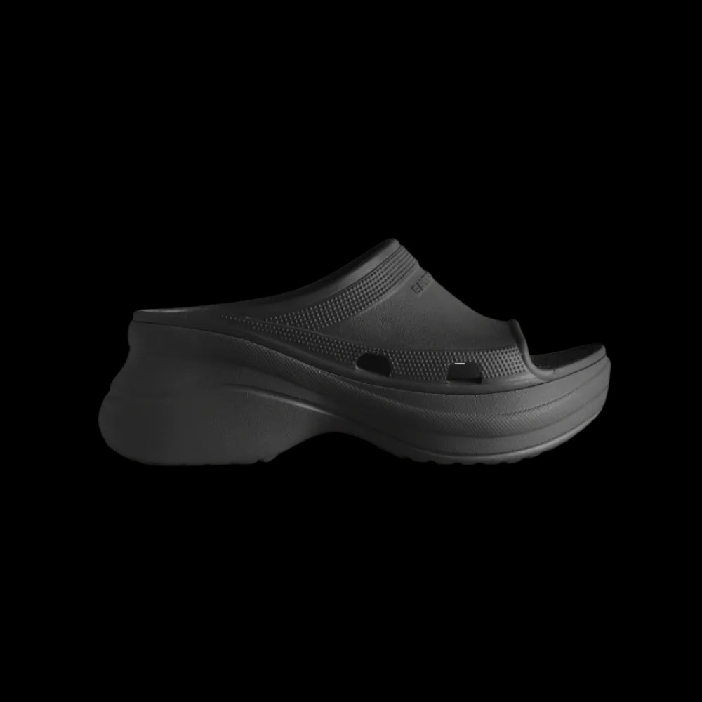 Balenciaga Pool Crocs Slide Sandal In Black - HypeFly India View 1